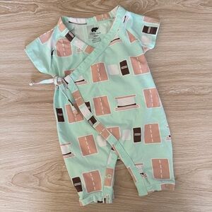 Monica + Andy 3-6 Months S’mores One Piece Organic Cotton Mint